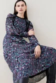 Paisley Ladder Trim Lace Woven Midi Dress