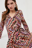 Multi Chevron Printed Midi Jersey Dress