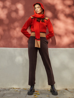 Knitted V-Neck Long-Sleeve Sweater (MARNI)