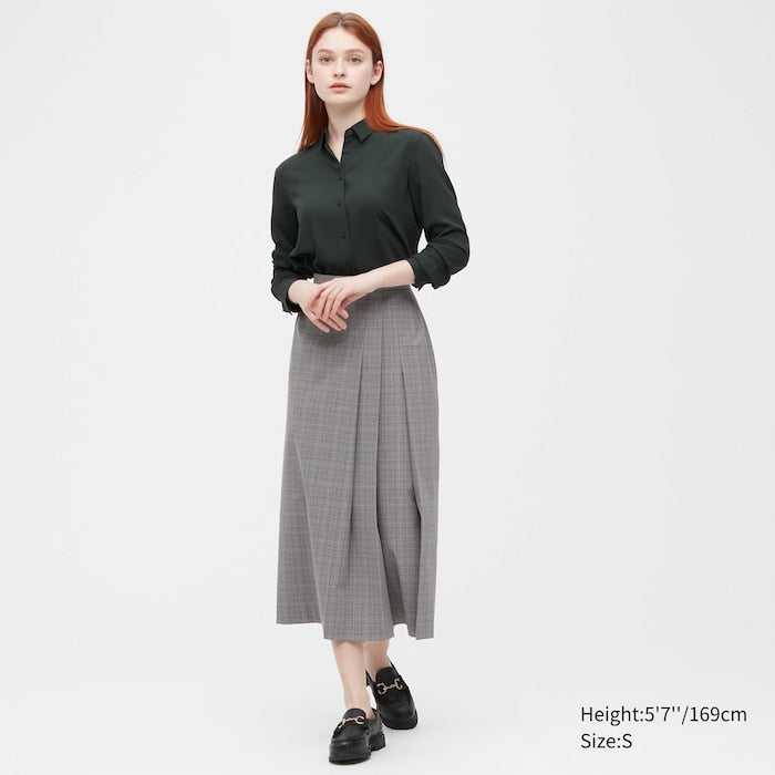 Side Pleated Narrow Skirt