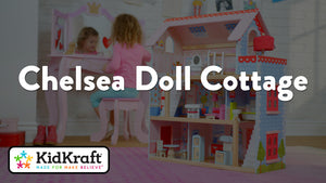 image 1 of KidKraft Chelsea Doll Cottage Wooden Dollhouse with 16 Accessories, for 5-Inch Dolls