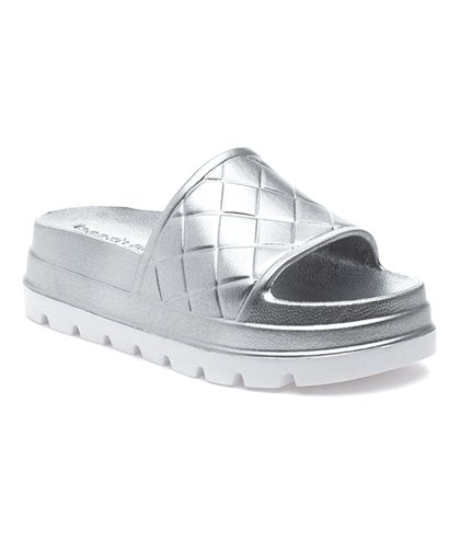 J/Slides | Silver Stud Slide - Women